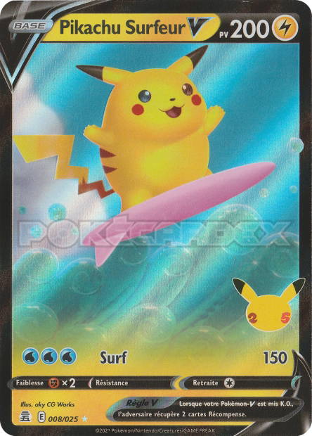 Image de la carte Pikachu Surfeur V 8/25