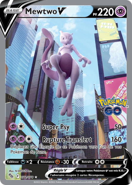 Image de la carte Mewtwo V 72/78